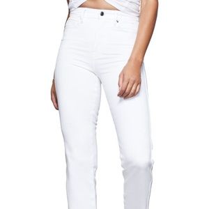 Good American Good Curve White Straight Crop Jeans